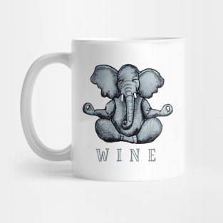 Wine Yoga Elephant Mug